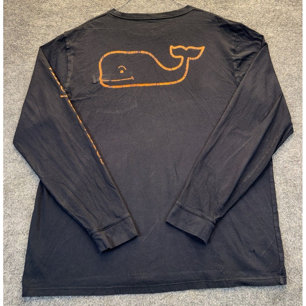 Vineyard Vines Men's XL Navy Long Sleeve Pocket T-Shirt Whale Logo Graphic - Picture 5 of 10